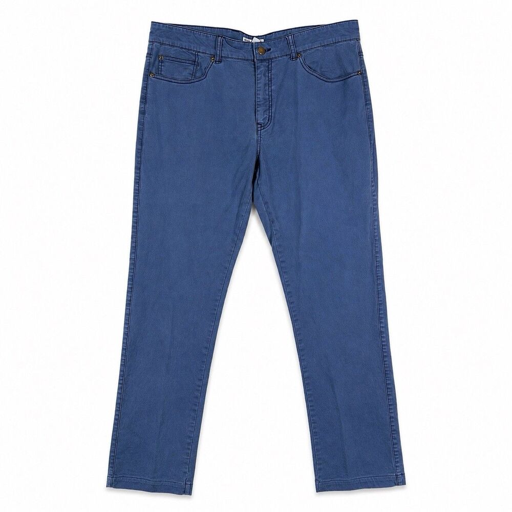 Peter Millar Mens 35 Blue Stretch Chino Pants Cotton Spandex Straight Leg Preppy